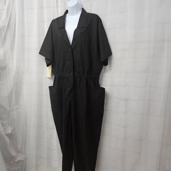 NWT Diane Von Furstenberg Black Straight Leg Romper Cotton M - Picture 6 of 12
